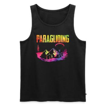 Gleitschirmfliegen Hike and Fly Paragliding - Men's Premium Organic Tank Top - black - Front - Michal (187cm)
