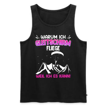 Paraglider Warum ich Gleitschirm fliege - Männer Premium Bio Tank Top - Schwarz - Vorne - Michal (187cm)