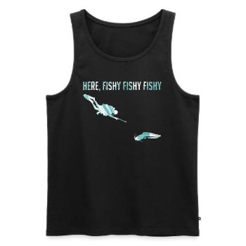 Harpunen Speerfischen Hier Fischi Fischi Fischjagd - Männer Premium Bio Tank Top - Schwarz - Vorne - AI Model Male 178 light (178cm)