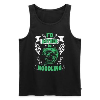 Catfish Angler Je préfère être Noodling Flathead Fish - Débardeur bio Premium Homme - noir - Devant - Michal (187cm)