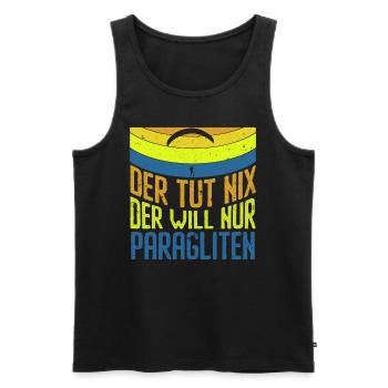 Paraglider Der tut Nix der will nur Paragliten - Männer Premium Bio Tank Top - Schwarz - Vorne - Michal (187cm)