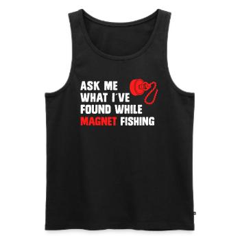 Magnetangler Frag was ich beim Magnetfischen fand - Männer Premium Bio Tank Top - Schwarz - Vorne - Michal (187cm)