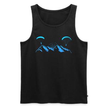 Parapente Montagnes Parapente Chemise - Débardeur bio Premium Homme - noir - Devant - Michal (187cm)