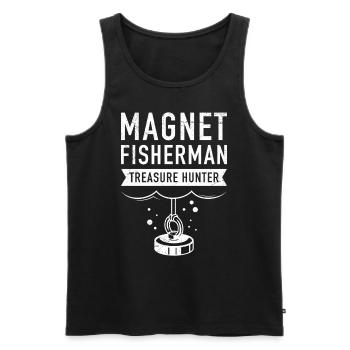 Magnetfischer Magnetangler Schatzjäger - Männer Premium Bio Tank Top - Schwarz - Vorne - Michal (187cm)