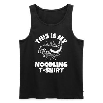 Noodler This is my Noodling T-Shirt Fischjagd - Männer Premium Bio Tank Top - Schwarz - Vorne - AI Model Male 178 light (178cm)