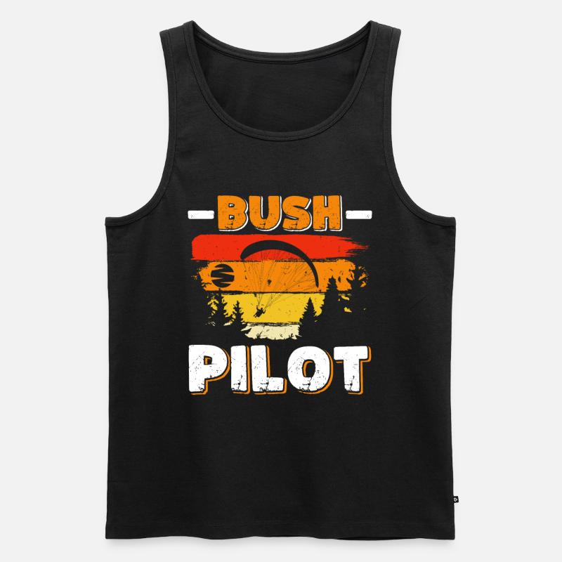 Paraglider Bush Pilot Gleitschirmflieger - Männer Premium Bio Tank Top - Schwarz