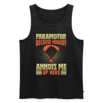 Paramoteur Personne ne m’ennuie ici Parapente - Débardeur bio Premium Homme - noir - Devant - AI Model Male 178 light (178cm)