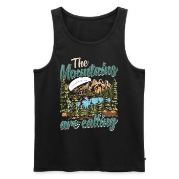 Mountaineering The Mountains are Calling - Men's Premium Organic Tank Top - black - Front - AI Model Male 178 light (178cm)