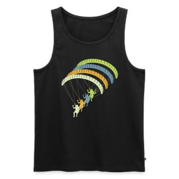 Chemise de pilote de parapente de parapente - Débardeur bio Premium Homme - noir - Devant - Michal (187cm)