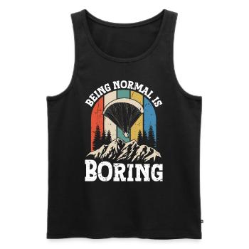 Gleitschirmfliegen Being Normal is Boring - Männer Premium Bio Tank Top - Schwarz - Vorne - AI Model Male 178 light (178cm)