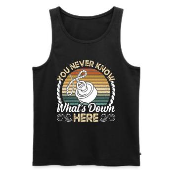 Magnetangeln You never know whats Down here - Männer Premium Bio Tank Top - Schwarz - Vorne - AI Model Male 178 light (178cm)