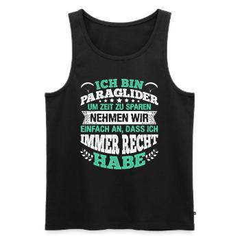 Gleitschirmflieger Ich bin Paraglider Pilot - Männer Premium Bio Tank Top - Schwarz - Vorne - Michal (187cm)