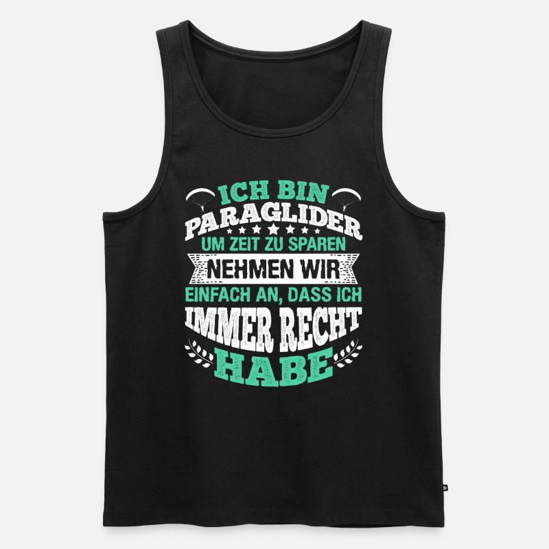 Gleitschirmflieger Ich bin Paraglider Pilot - Männer Premium Bio Tank Top - Schwarz