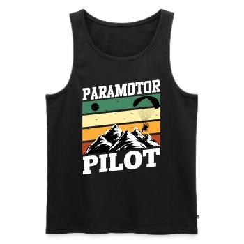 Paramotor Pilot Paraglider Paragliding - Men's Premium Organic Tank Top - black - Front - Michal (187cm)