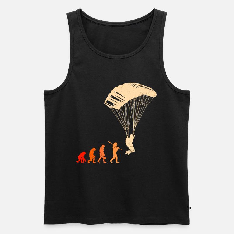 Paragliding Evolution Gleitschirmfliegen - Männer Premium Bio Tank Top - Schwarz