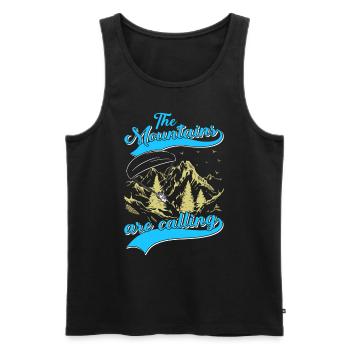 Mountaineering The Mountains are Calling - Men's Premium Organic Tank Top - black - Front - AI Model Male 178 light (178cm)