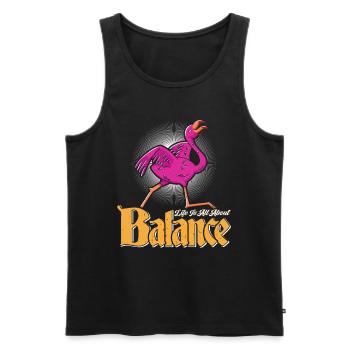 Flamingo Shirt Life est une question d’équilibre - Débardeur bio Premium Homme - noir - Devant - Michal (187cm)