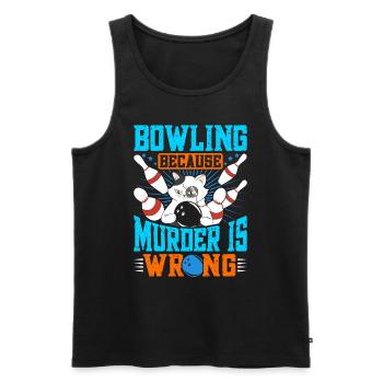 Bowling because Murder is Wrong lustig Shirt - Männer Premium Bio Tank Top - Schwarz - Vorne - AI Model Male 178 light (178cm)