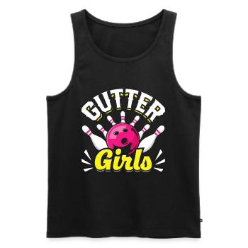 Bowling Damen Gutter Girls Shirt Bowler - Men's Premium Organic Tank Top - black - Front - Michal (187cm)