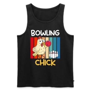 Bowling Huhn Bowlingspieler Frauen Bowlingbahn - Männer Premium Bio Tank Top - Schwarz - Vorne - AI Model Male 178 light (178cm)