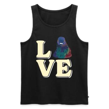 LOVE Tauben I Freaking Love Pigeons Tauben Shirt - Débardeur bio Premium Homme - noir - Devant - AI Model Male 178 light (178cm)