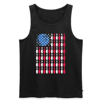 Joueur de bowling des États-Unis America Bowling Shirt - Débardeur bio Premium Homme - noir - Devant - Michal (187cm)