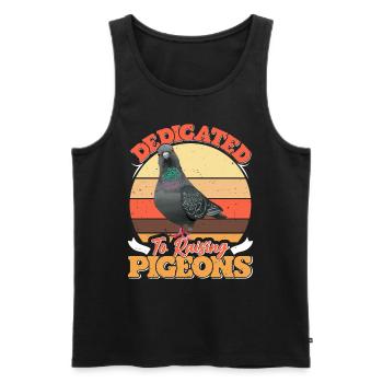 Éleveurs de pigeons dédiés à l’élevage de pigeons - Débardeur bio Premium Homme - noir - Devant - AI Model Male 178 light (178cm)