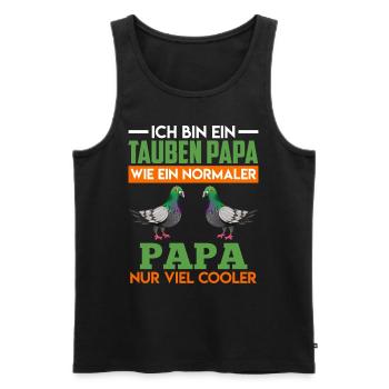 Pigeons Papa Pigeon Loover Chemise Hommes - Débardeur bio Premium Homme - noir - Devant - AI Model Male 178 light (178cm)