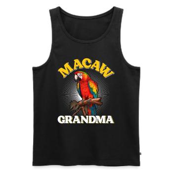 Macaw Grandma Vogelliebhaber Aras Papageien - Männer Premium Bio Tank Top - Schwarz - Vorne - AI Model Male 178 light (178cm)