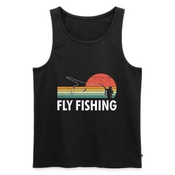 Fliegenfischen Fischjagd Fliegenangler Angeln - Männer Premium Bio Tank Top - Schwarz - Vorne - AI Model Male 178 light (178cm)