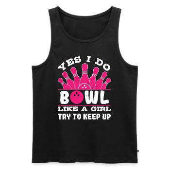 Bowlingspieler Je fais Bowl comme une fille Bowling Damen - Débardeur bio Premium Homme - noir - Devant - Michal (187cm)