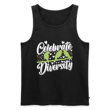 Kanarien Celebrate Diversity Kanarienvogel - Männer Premium Bio Tank Top - Schwarz - Vorne - AI Model Male 178 light (178cm)