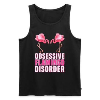 Flamants roses Trouble obsessionnel des flamants roses Femmes - Débardeur bio Premium Homme - noir - Devant - Michal (187cm)