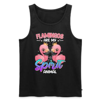 Les flamants roses sont mon animal spirituel Flamants roses Femmes - Débardeur bio Premium Homme - noir - Devant - Michal (187cm)
