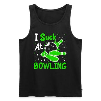 Chemise Bowling Lustig I Suck at Bowling Bowlen - Débardeur bio Premium Homme - noir - Devant - AI Model Male 178 light (178cm)