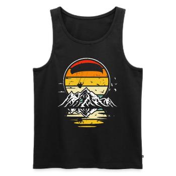 Parapente Alpinisme Parapente - Débardeur bio Premium Homme - noir - Devant - Michal (187cm)