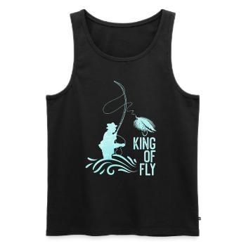 Fly Angler King of Fly fishing Fly Fishing - Débardeur bio Premium Homme - noir - Devant - Michal (187cm)