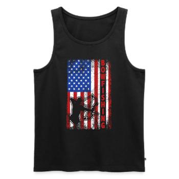 Bogenfischen USA Amerika Flagge Bogenjäger - Männer Premium Bio Tank Top - Schwarz - Vorne - AI Model Male 178 light (178cm)