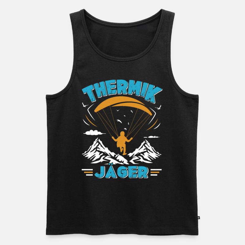 Gleitschirm Thermik Jäger Streckenfliegen - Männer Premium Bio Tank Top - Schwarz