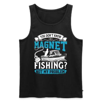 Magnetfischer Vous ne connaissez pas Magnet Fishing - Débardeur bio Premium Homme - noir - Devant - Michal (187cm)