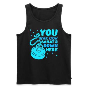 Magnetangler You never know what´s down here - Männer Premium Bio Tank Top - Schwarz - Vorne - AI Model Male 178 light (178cm)