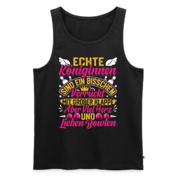 Bowling Ladies Real queens love bowling - Men's Premium Organic Tank Top - black - Front - AI Model Male 178 light (178cm)