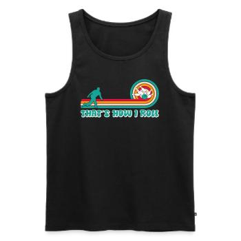 Bowlingspieler How I Roll Bowling Shirt - Männer Premium Bio Tank Top - Schwarz - Vorne - AI Model Male 178 light (178cm)