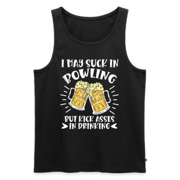 Bowling Player I may Suck in Bowling Beer Fan - Men's Premium Organic Tank Top - black - Front - AI Model Male 178 light (178cm)
