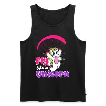 Unicorn Paraglider Volez comme une licorne Femmes - Débardeur bio Premium Homme - noir - Devant - Michal (187cm)