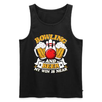 Bowling and Beer my Win is Near Biertrinker - Men's Premium Organic Tank Top - black - Front - AI Model Male 178 light (178cm)