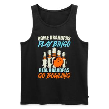 Bowlen Some Grandpas Play Bingo Real go Bowling - Men's Premium Organic Tank Top - black - Front - Michal (187cm)
