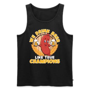 Bratwurst Biertrinker Buvez de la bière comme des champions - Débardeur bio Premium Homme - noir - Devant - AI Model Male 178 light (178cm)