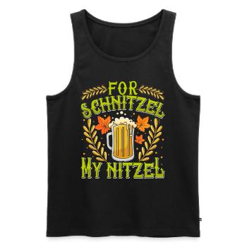 Deutsches Essen For Schnitzel my Nitzel Bierfan - Männer Premium Bio Tank Top - Schwarz - Vorne - Michal (187cm)