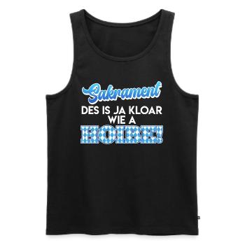 Bayer Sakrament Des is ja Kloar wia a Hoibe! - Männer Premium Bio Tank Top - Schwarz - Vorne - AI Model Male 178 light (178cm)